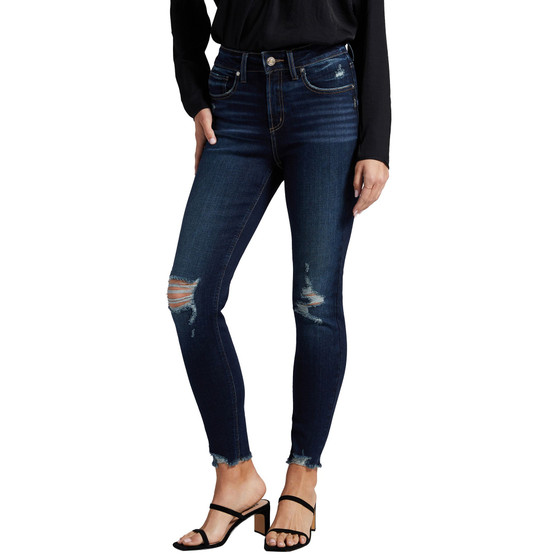 Women's Avery Distressed High Rise Curvy Skinny Jeans