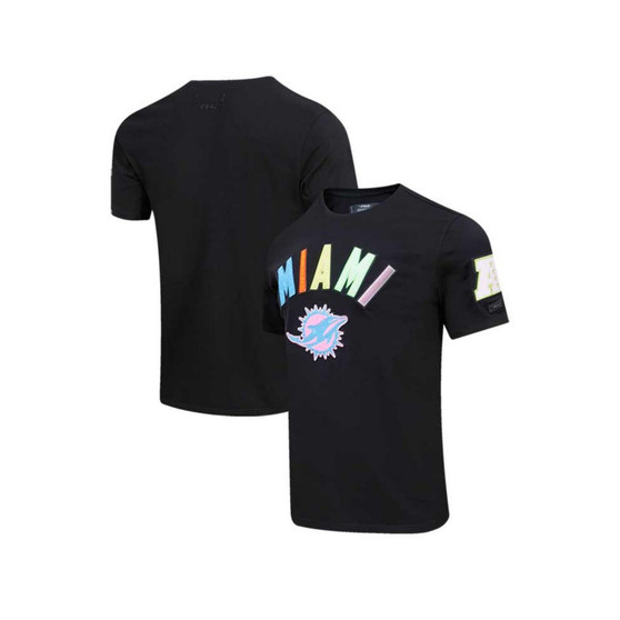 Men's Black Miami Dolphins Neon Graphic T-shirt
