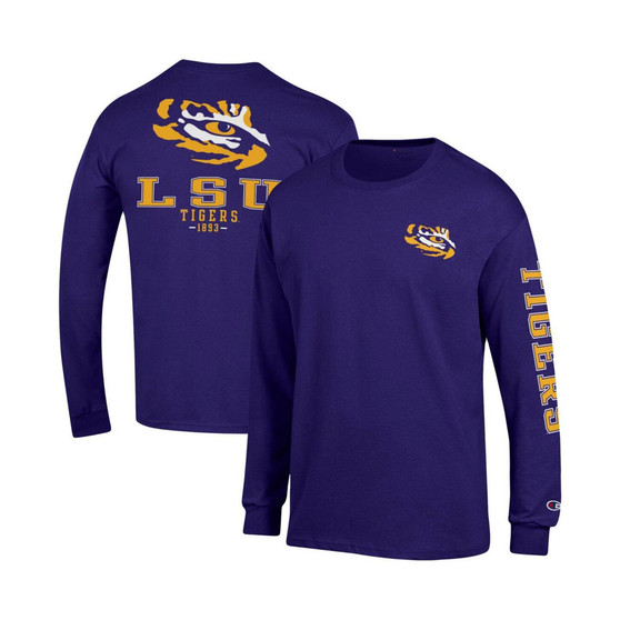 Men's Purple LSU Tigers Team Stack Long Sleeve T-shirt