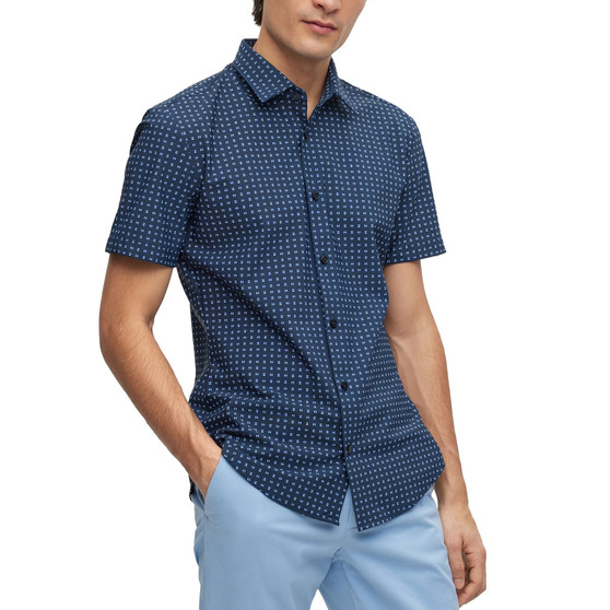 Men's Slim-Fit Printed Performance-Stretch Jersey Shirt