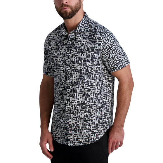 Men's Rectangle-Print Short-Sleeve Shirt