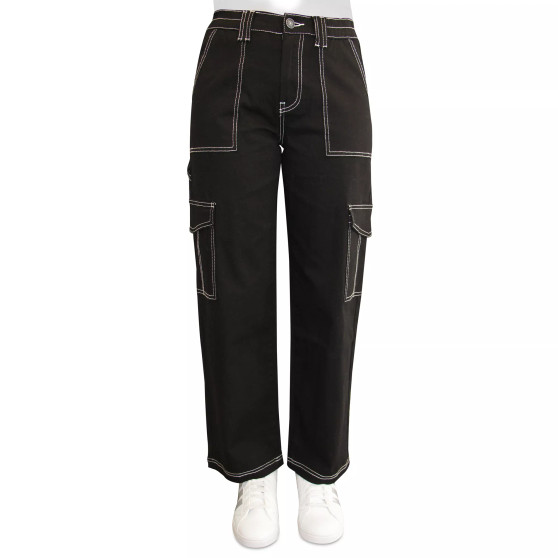 Crave Fame Juniors' High-Rise Utility Cargo Skater Pants
