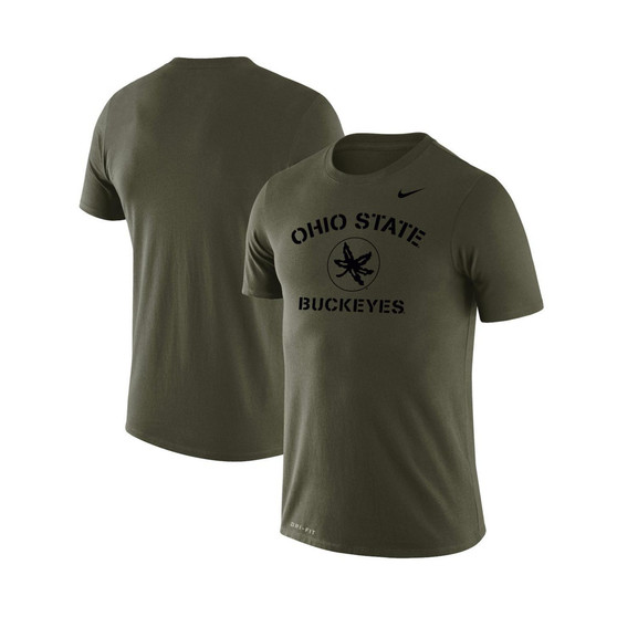 Men's Olive Ohio State Buckeyes Stencil Arch Performance T-shirt