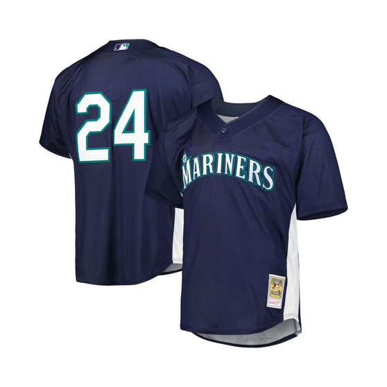 Men's Ken Griffey Jr. Navy Seattle Mariners Cooperstown Collection Mesh Batting Practice Jersey