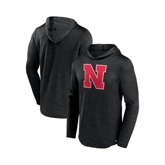 Men's Branded Heather Black Nebraska Huskers Transitional Hoodie T-shirt