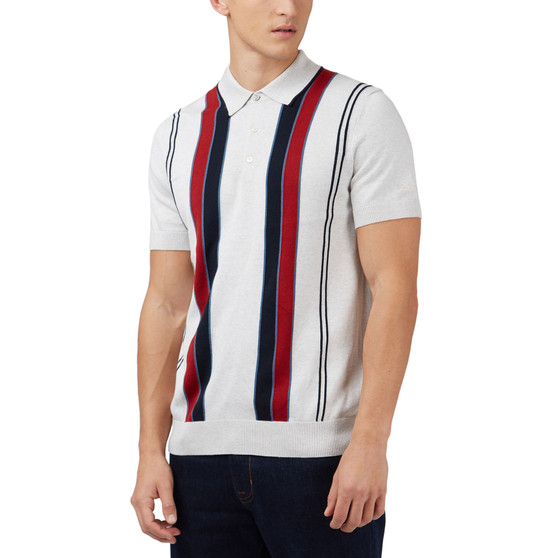 Men's All-Cotton Vertical Stripe Polo Shirt