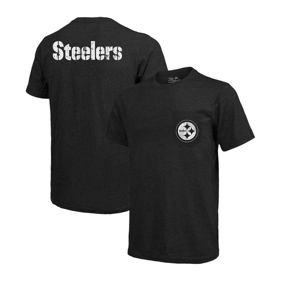 Pittsburgh Steelers Tri-Blend Pocket T-shirt - Black