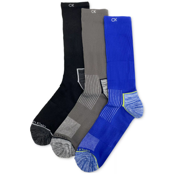 Men's 3 Pk Reflective Logo Zoned Cushion Crew Socks