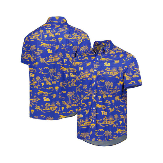 Men's Royal Pitt Panthers Performance Button-Down Shirt