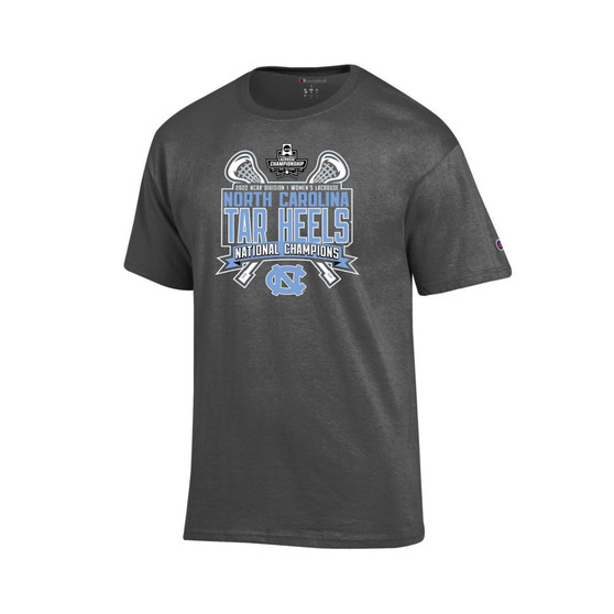 Men's Heathered Gray North Carolina Tar Heels 2022 NCAA Women's Lacrosse National Champions Locker Room T-shirt
