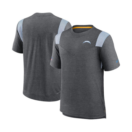 Men's Heather Charcoal Los Angeles Chargers Sideline Tonal Logo Performance Player T-shirt