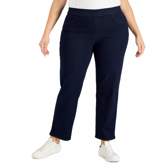 Plus Size Pull-On Denim Pants, Created for Macy's