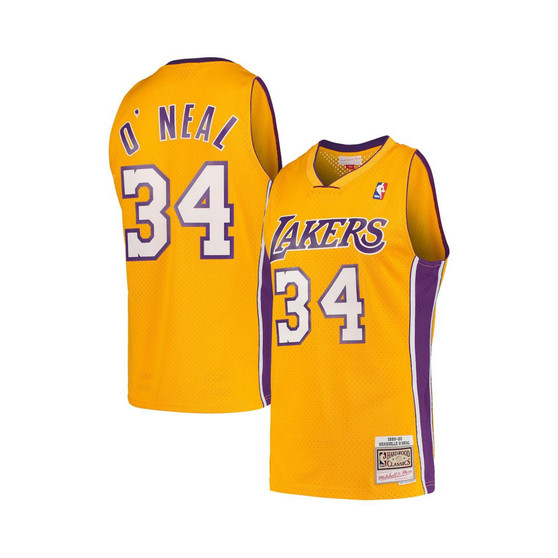 Men's Shaquille O'Neal Gold Los Angeles Lakers Hardwood Classics 1999-00 Swingman Jersey