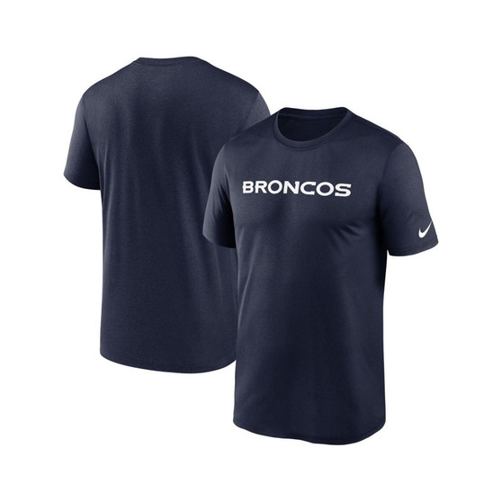 Men's Navy Denver Broncos Legend Wordmark Performance T-shirt