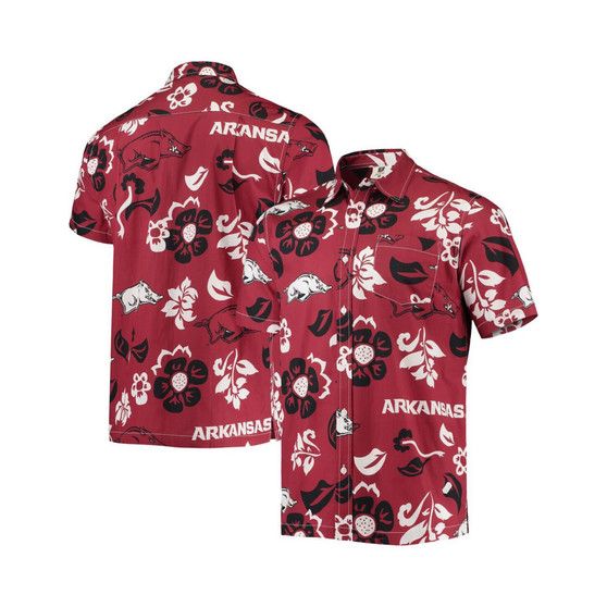 Men's Cardinal Arkansas Razorbacks Floral Button-Up Shirt