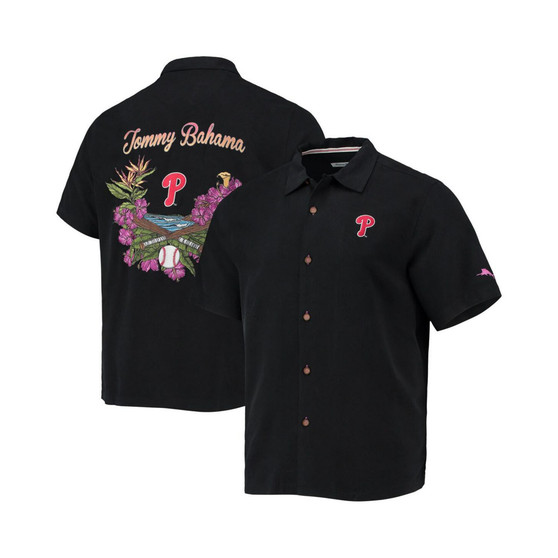 Men's Black Philadelphia Phillies Baseball Bay Button-Up Shirt