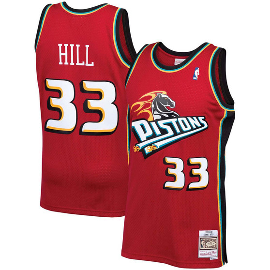 Men's Grant Hill Red Detroit Pistons 1999-00 Hardwood Classics Swingman Jersey