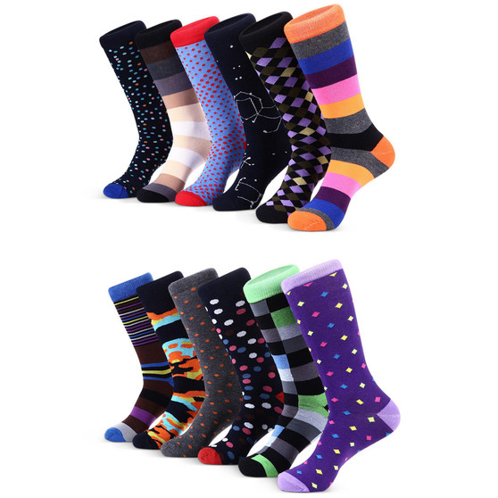Men's Spring Zest Fun Dress Socks 12 Pack