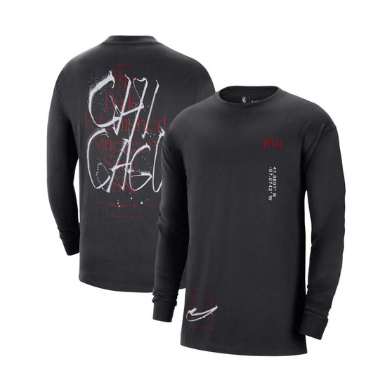 Men's Black Chicago Bulls Courtside Established City Max90 Long Sleeve T-shirt