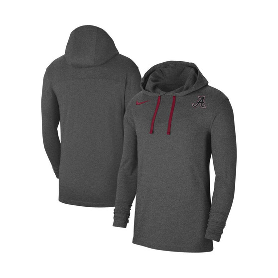 Men's Heathered Charcoal Alabama Crimson Tide Off-Field Performance Long Sleeve Hoodie T-shirt