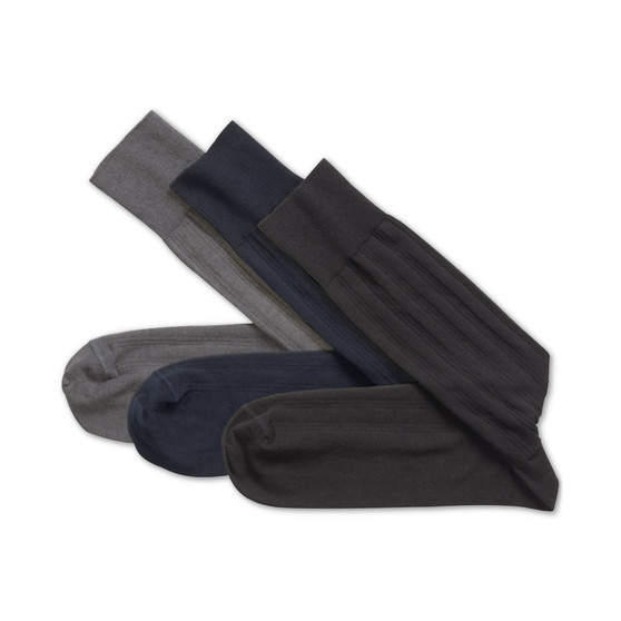 Men's 3-Pk. Solid Ribbed Socks