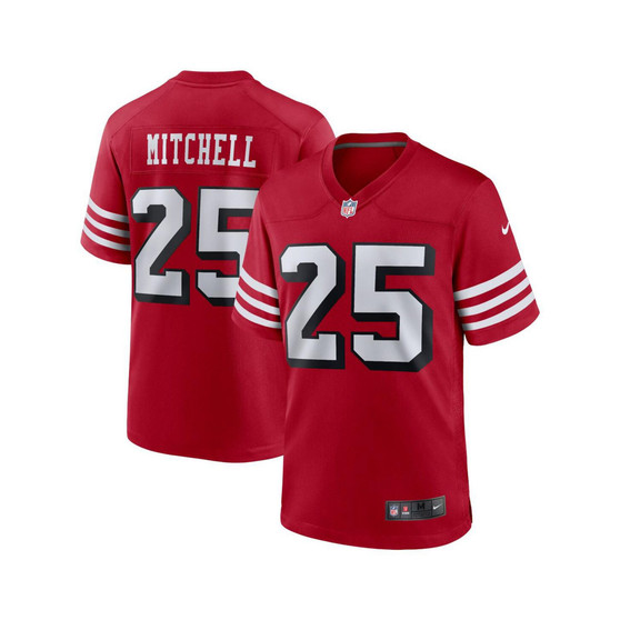 Men's Elijah Mitchell Scarlet San Francisco 49ers Alternate Team Game Jersey