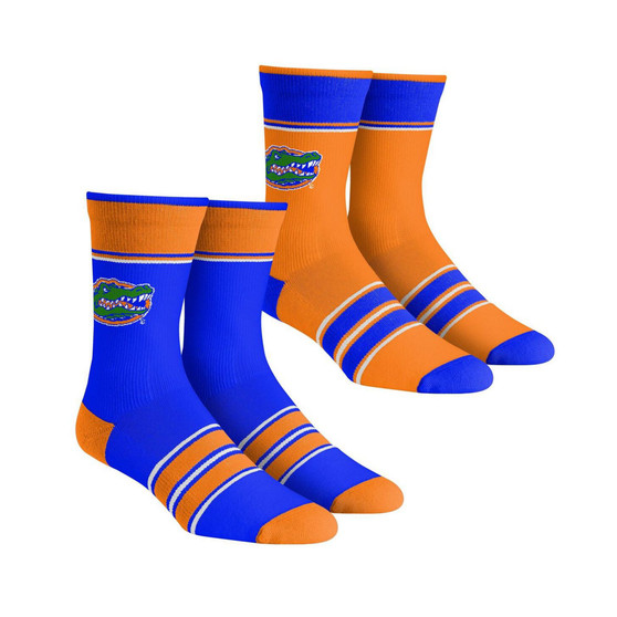 Men's and Women's Socks Florida Gators Multi-Stripe 2-Pack Team Crew Sock Set