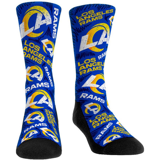 Men's Los Angeles Rams Logo Sketch Multi Crew Socks