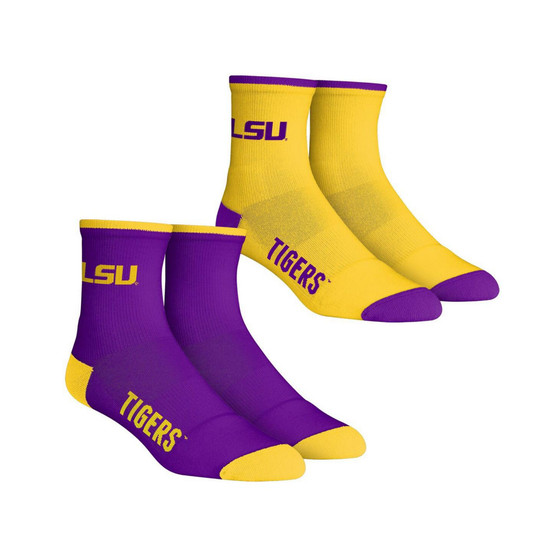 Men's Socks LSU Tigers Core Team 2-Pack Quarter Length Sock Set
