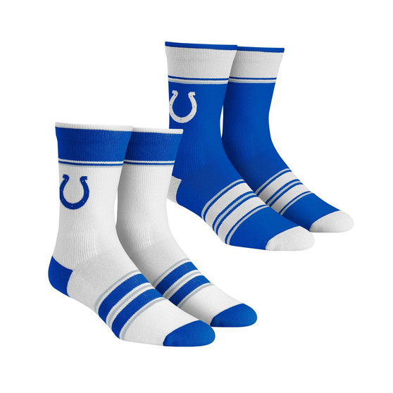 Men's and Women's Socks Indianapolis Colts Multi-Stripe 2-Pack Team Crew Sock Set