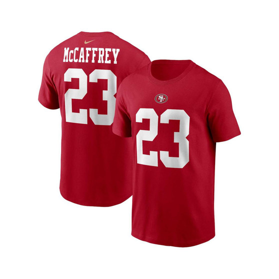 Men's Christian McCaffrey Scarlet San Francisco 49ers Player Name and Number T-shirt