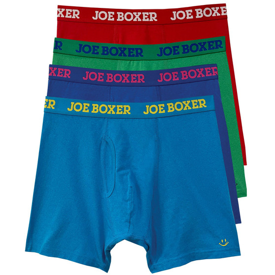 Men's Bright Solids Cotton Stretch Boxer Briefs, Pack of 4