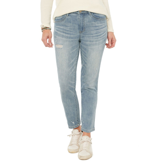 Women's "Ab"Solution Vintage-Like Distressed Skinny Jeans