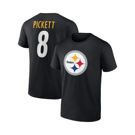 Men's Branded Kenny Pickett Black Pittsburgh Steelers Player Icon Name and Number T-shirt