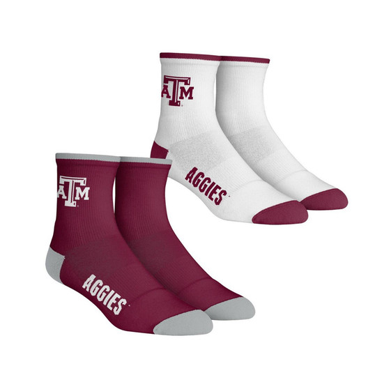 Men's Socks Texas A&M Aggies Core Team 2-Pack Quarter Length Sock Set