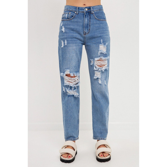 Women's Medium Wash 90s Full Length Denim Jeans