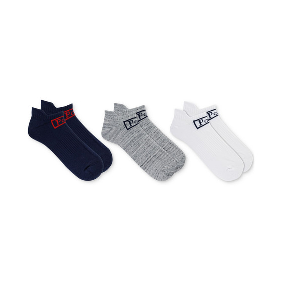 Men's Original Label Logo Low Socks, 3-Pack