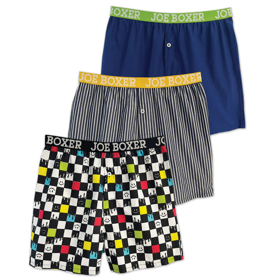 Men's Fun Colorful Boxers, 3 Piece Set