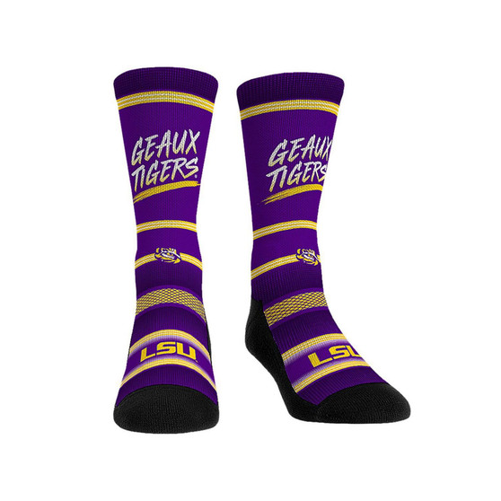 Men's and Women's Socks LSU Tigers Team Slogan Crew Socks