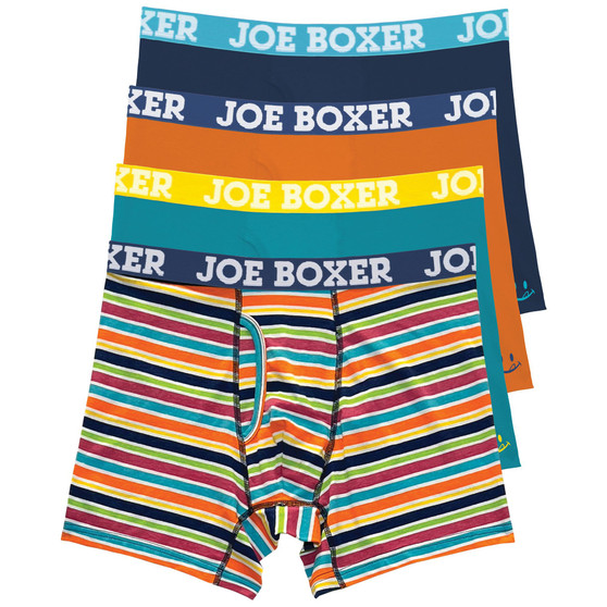 Men's Bright Stripes Cotton Stretch Boxer Briefs, Pack of 4