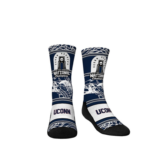 Youth Boys and Girls Socks UConn Huskies 2023 NCAA Men's Basketball National Champions Trophy Crew Socks