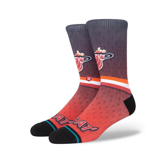 Men's Miami Heat Hardwood Classics Fader Collection Crew Socks