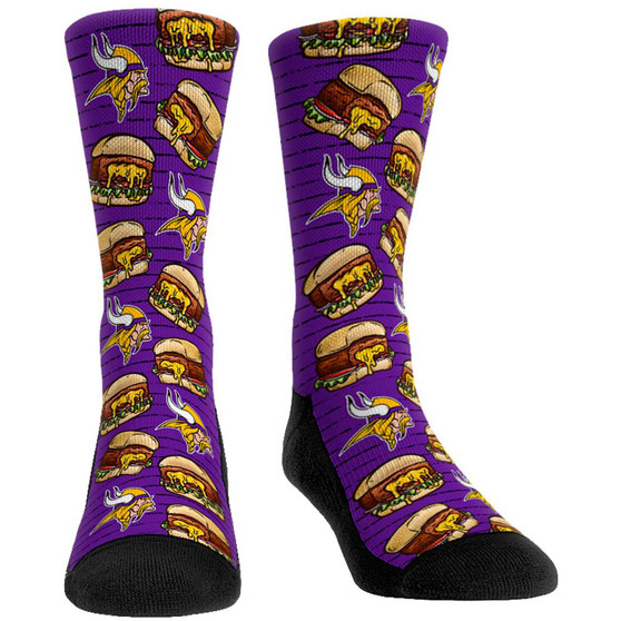 Men's Minnesota Vikings Localized Food Multi Crew Socks