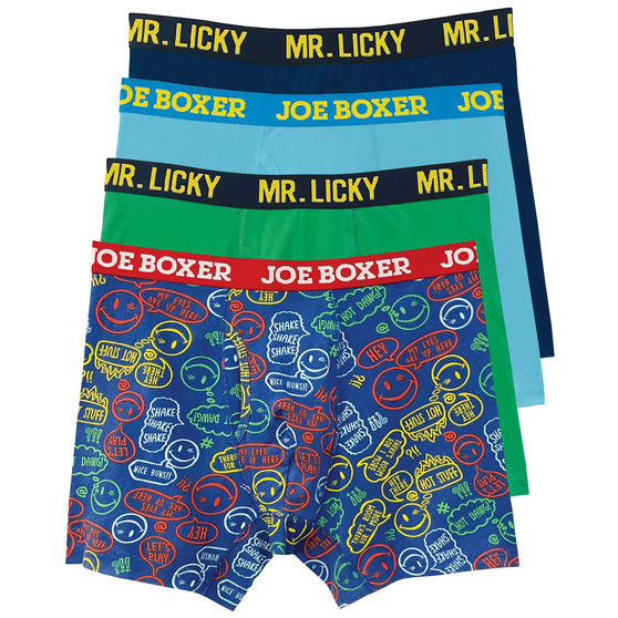 Men's Group Chat Combo Cotton Stretch Boxer Briefs, Pack of 4