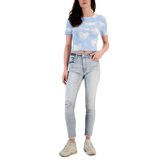 Women's Cut-Hem Mid-Rise Skinny Denim Jeans