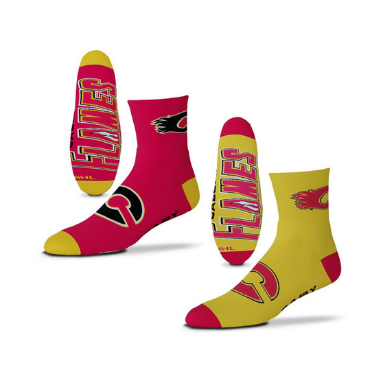 Men's Calgary Flames 2-Pack Team Quarter-Length Socks