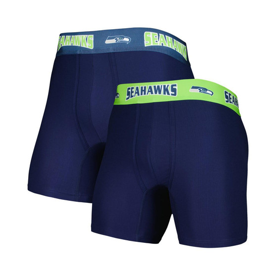 Men's College Navy, Neon Green Seattle Seahawks 2-Pack Boxer Briefs Set