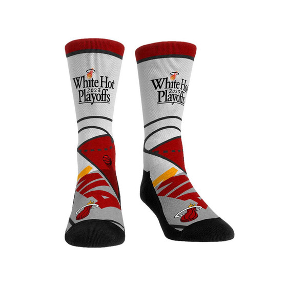 Men's and Women's Socks Miami Heat White 2023 NBA Playoffs Team Slogan Crew Socks