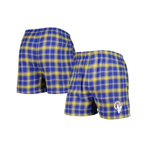 Men's Royal, Gold Los Angeles Rams Ledger Flannel Boxers