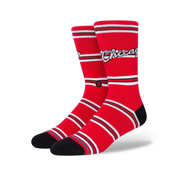 Men's Chicago Bulls Hardwood Classics Stripes Crew Socks
